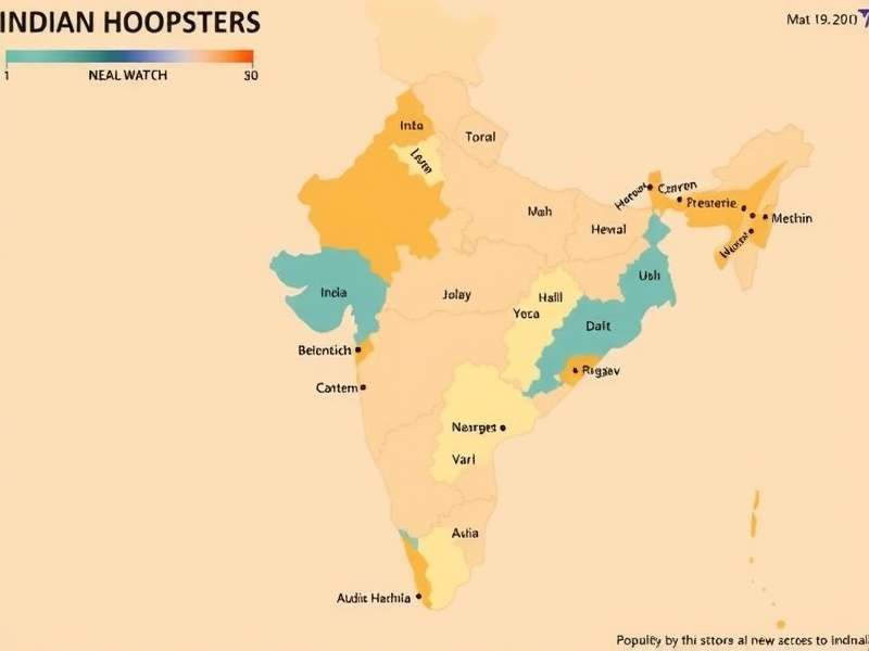 Indian Hoopsters player distribution map showing popularity across all Indian states