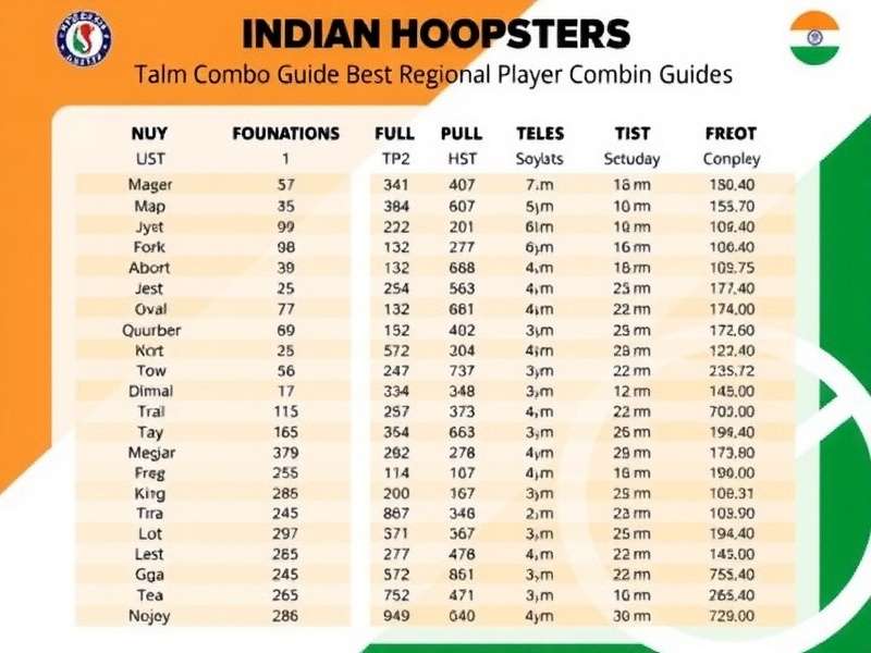 Indian Hoopsters team combo guide showing best regional player combinations